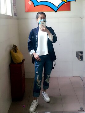 「iT（イット）のアイテム（パンツ）」を使った、我是有百宝箱的哆啦さん（レディース・164cm）の春コーディネート