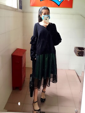 「Marc by Marc Jacobs（マークバイマークジェイコブス）のアイテム（サンダル）」を使った、我是有百宝箱的哆啦さん（レディース・164cm）の春コーディネート