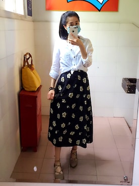 「Mo&Co.（モーアンドコー）のアイテム（ワンピース/ドレス）」を使った、我是有百宝箱的哆啦さん（レディース・164cm）の春コーディネート