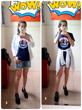 「iT（イット）のアイテム（パンツ）」を使った、我是有百宝箱的哆啦さん（レディース・164cm）の春コーディネート