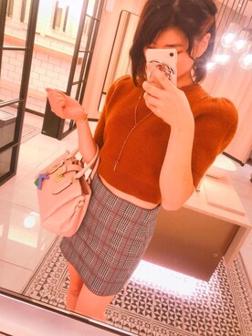 「チドリ柄」｜「アイテム（アクセサリー）」を使った、Nanaさん（レディース・164cm）の秋コーディネート