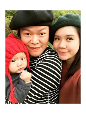 「Woden（ホーデン）のアイテム（帽子）」を使った、酷比C⃣o⃣o⃣b⃣e⃣😎さん（キッズ・70cm）の冬コーディネート