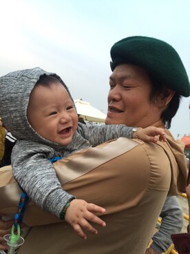 「Woden（ホーデン）のアイテム（帽子）」を使った、酷比C⃣o⃣o⃣b⃣e⃣😎さん（キッズ・70cm）の冬コーディネート