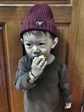 「Woden（ホーデン）のアイテム（帽子）」を使った、酷比C⃣o⃣o⃣b⃣e⃣😎さん（キッズ・80cm）の冬コーディネート