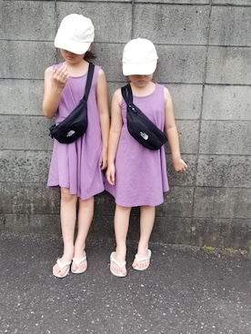 「BEAMS（ビームス）のアイテム（シューズ）」を使った、auouaさん（キッズ・130cm）の夏コーディネート