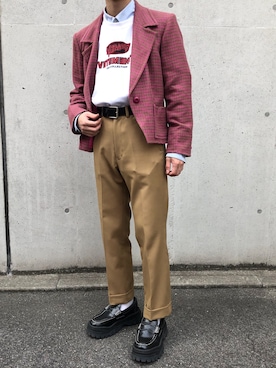 「Yves Saint Laurent（イヴサンローラン）のアイテム（テーラードジャケット）」を使った、Kouさん（メンズ・174cm）の秋コーディネート