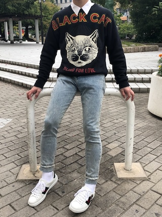 GUCCI（グッチ）の「Gucci - ブラック キャット スウェットシャツ