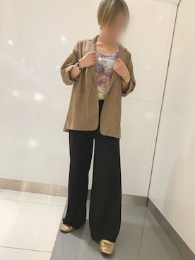 「麻ジャケット」｜「アイテム（サンダル）」を使った、narumin♡さん（レディース・153cm）の夏コーディネート