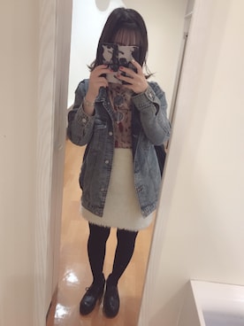「フェザー」｜「アイテム（デニムジャケット）」を使った、miiさん（レディース・150cm）の秋コーディネート