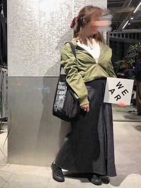 「AS KNOW AS PINKY（アズノゥアズピンキー）のアイテム（ブルゾン）」を使った、miiさん（レディース・150cm）の秋コーディネート