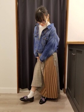 「ORiental TRaffic（オリエンタルトラフィック）のアイテム（ローファー）」を使った、WA浜松市野店さん（レディース・163cm）の春コーディネート
