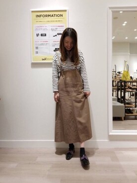「ORiental TRaffic（オリエンタルトラフィック）のアイテム（ローファー）」を使った、WA浜松市野店さん（レディース・163cm）の春コーディネート