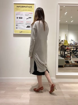 「アイテム（パンプス、オレンジ系）」を使った、WA浜松市野店さん（レディース・163cm）の春コーディネート