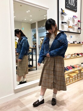 「ORiental TRaffic（オリエンタルトラフィック）のアイテム（ローファー）」を使った、WA浜松市野店さん（レディース・163cm）の春コーディネート