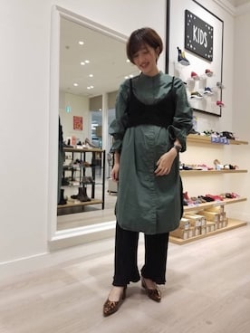 「A part by（アパートバイ）のアイテム（シャツワンピース）」を使った、WA浜松市野店さん（レディース・163cm）の秋コーディネート