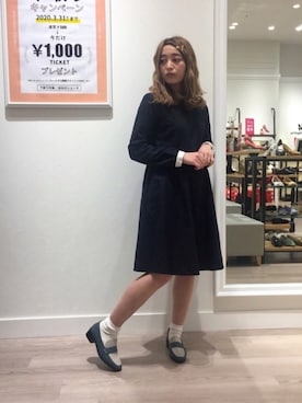 「パンプス×靴下」｜WA浜松市野店さん（レディース・163cm）の春コーディネート