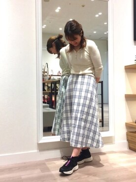 「ORTR（オーアールティーアール）のアイテム」を使った、WA浜松市野店さん（レディース・163cm）の春コーディネート