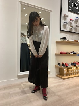 「パンプス×靴下」｜WA浜松市野店さん（レディース・163cm）の秋コーディネート
