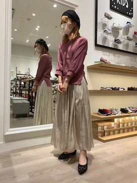 「くすみピンク」｜WA浜松市野店さん（レディース・163cm）の春コーディネート