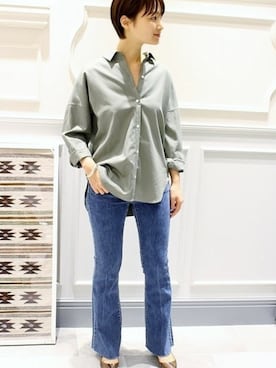 「LUC DNM （ラックデニム）のアイテム」を使った、hiroさん（レディース・156cm）の冬コーディネート