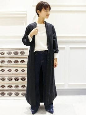 「LUC DNM （ラックデニム）のアイテム」を使った、hiroさん（レディース・156cm）の冬コーディネート