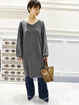 「LUC DNM （ラックデニム）のアイテム」を使った、hiroさん（レディース・156cm）の冬コーディネート