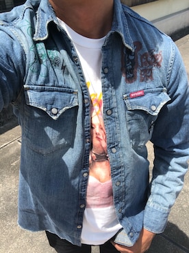 「アイテム（チノパンツ）」を使った、hiro(⁎⁍̴̆Ɛ⁍̴̆⁎)さん（メンズ・177cm）の春コーディネート