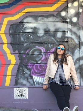 「ZeroUV（-）のアイテム」を使った、Yael Egnalさん（レディース・168cm）の春コーディネート