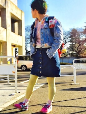 「青文字系」｜「アイテム（ジャケット/アウター）」を使った、みずさん（レディース・157cm）の冬コーディネート