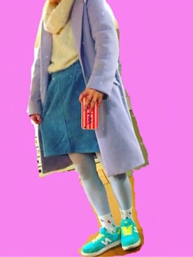 「青文字系」｜「アイテム（ジャケット/アウター）」を使った、みずさん（レディース・157cm）の冬コーディネート