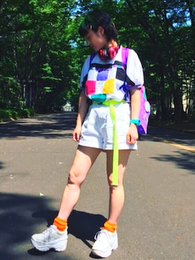 「青文字系」｜みずさん（レディース・157cm）の夏コーディネート