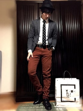 「marka（マーカ）のアイテム（フォーマルスーツ/小物）」を使った、tさん（メンズ・175cm）の冬コーディネート