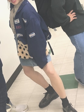「学校」｜「アイテム（ブルゾン）」を使った、ずきはさん（レディース・157cm）の秋コーディネート