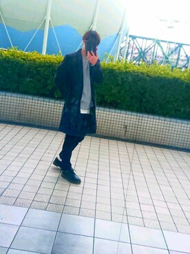 「SENSE OF PLACE by URBAN RESEARCH（センスオブプレイスバイアーバンリサーチ）のアイテム（チェスターコート）」を使った、shotaさん（メンズ・167cm）の春コーディネート