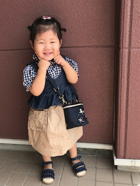 「TOCCA（トッカ）のアイテム（バッグ）」を使った、Kanon❁Rikoさん（キッズ・80cm）の夏コーディネート
