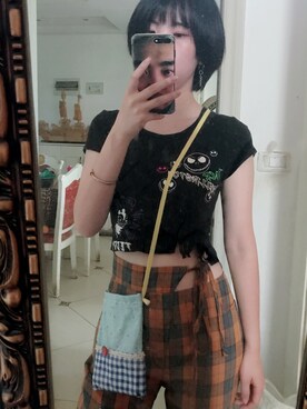 「自制小包包」｜pinkpepper9497さん（レディース・166cm）の春コーディネート