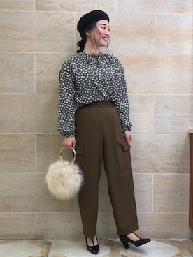 「テチチ(Te chichi)」｜「アイテム（ハンチング/ベレー帽）」を使った、i  mariさん（レディース・158cm）の秋コーディネート