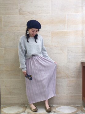 「テチチ(Te chichi)」｜「アイテム（ハンチング/ベレー帽）」を使った、i  mariさん（レディース・158cm）の秋コーディネート