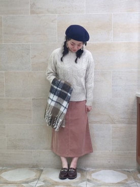 「テチチ(Te chichi)」｜「アイテム（ハンチング/ベレー帽）」を使った、i  mariさん（レディース・158cm）の秋コーディネート