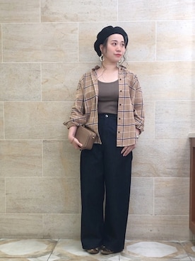 「Te chichi（テチチ）のアイテム（ハンチング/ベレー帽）」を使った、i  mariさん（レディース・158cm）の秋コーディネート