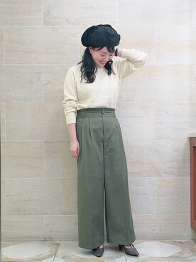 「テチチ(Te chichi)」｜「アイテム（ハンチング/ベレー帽）」を使った、i  mariさん（レディース・158cm）の秋コーディネート