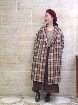 「Te chichi（テチチ）のアイテム（ハンチング/ベレー帽）」を使った、i  mariさん（レディース・158cm）の秋コーディネート
