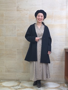 「Te chichi（テチチ）のアイテム（ハンチング/ベレー帽）」を使った、i  mariさん（レディース・158cm）の冬コーディネート