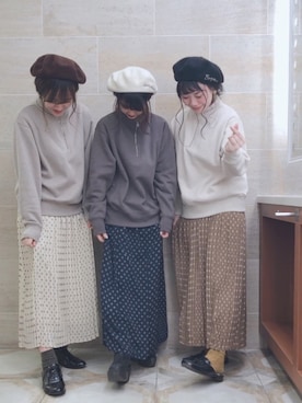「Te chichi（テチチ）のアイテム（ハンチング/ベレー帽）」を使った、i  mariさん（レディース・158cm）の冬コーディネート