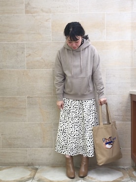 「メゾン キツネ(MAISON KITSUNE)」｜i  mariさん（レディース・158cm）の冬コーディネート
