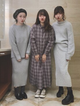 「Te chichi（テチチ）のアイテム（ハンチング/ベレー帽）」を使った、i  mariさん（レディース・158cm）の冬コーディネート