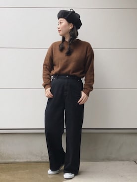 「Te chichi CLASSIC（テチチクラシック）のアイテム（ニット/セーター）」を使った、i  mariさん（レディース・158cm）の冬コーディネート