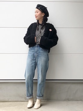 「Te chichi（テチチ）のアイテム（ハンチング/ベレー帽）」を使った、i  mariさん（レディース・158cm）の冬コーディネート