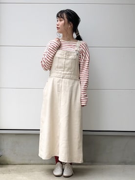 「マリン」｜「アイテム（オールインワン・サロペット）」を使った、i  mariさん（レディース・158cm）の春コーディネート