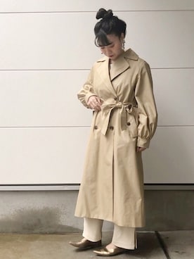 「Te chichi CLASSIC（テチチクラシック）のアイテム（トレンチコート）」を使った、i  mariさん（レディース・158cm）の春コーディネート